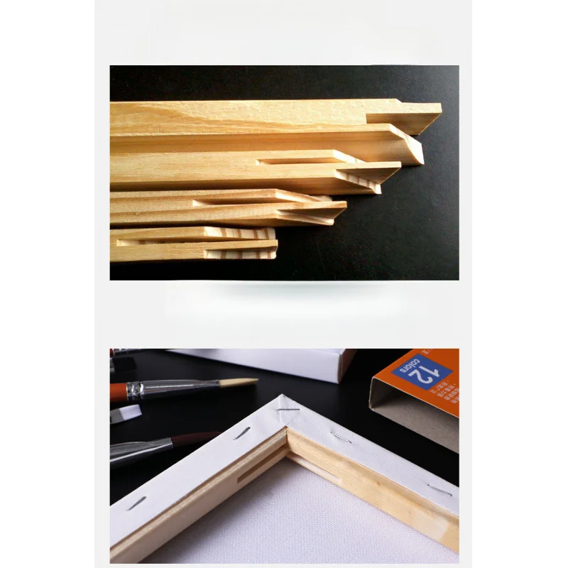 Telaio per Dipinti ad Olio, Telaio per Tela per Studenti d'Arte, Telaio per Dipinti ad Olio in Tessuto di Cotone, Blocco da Disegno Fai-da-Te in Acrilico - immagine 5