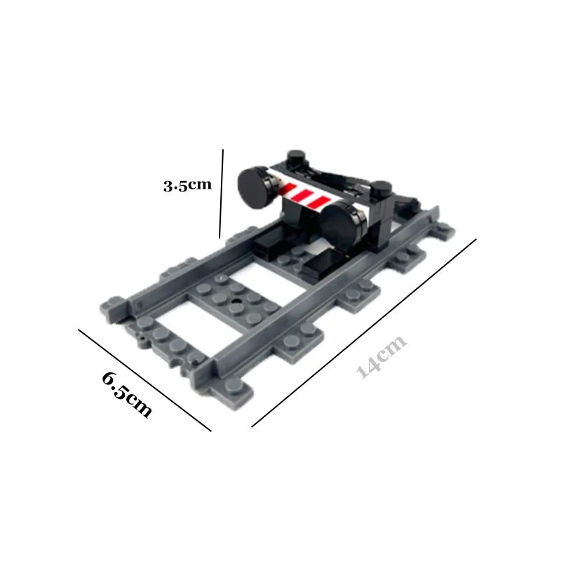 City Train Railway Building Blocks Set - Tracks, Station, and Buffer Stop Bricks Collection