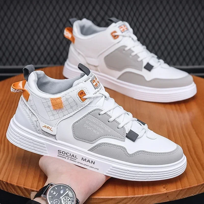 

Men's High Top Canvas Casual Shoes 2024 New Sports Style Mesh Student Little White Board Shoes Versatile Fashion Men's Shoes