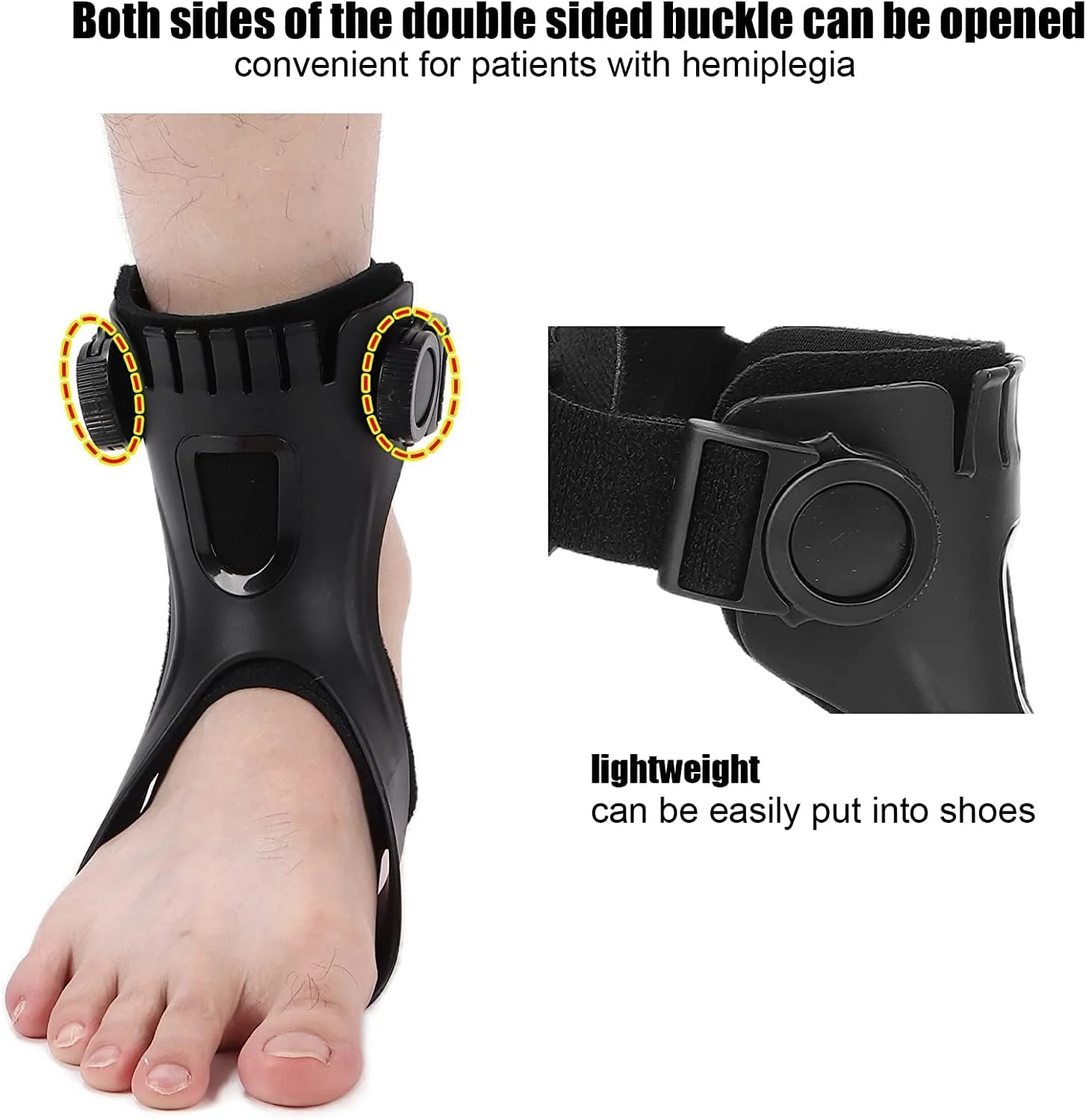Foot Drop Orthosis Brace Adjustable Ankle Support for Stability Drop Foot Brace  Ankle Support for Stroke Shoes Walking