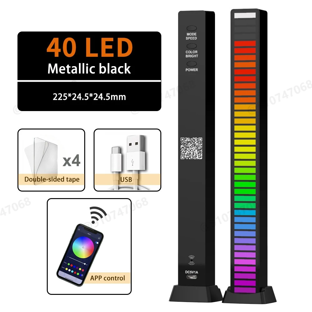 wall night light RGB LED Strip Light Music Sound Control Pickup Rhythm Ambient Atmosphere Lamp Backlight Night Light For Bar Car Home Decoration night light for bedroom Night Lights