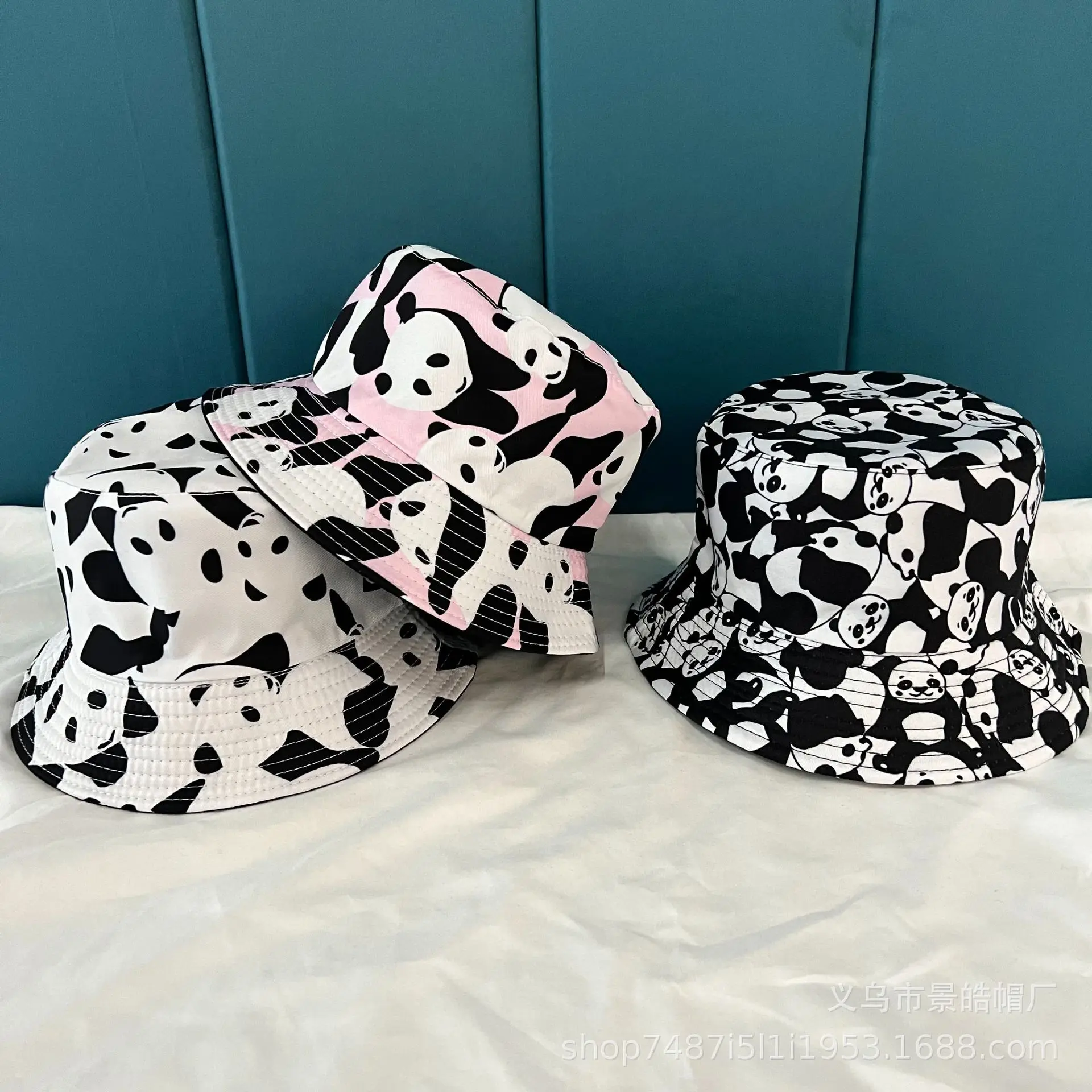 

Cartoon Panda Funny Black White Bucket Hat For Men Women Panama Fisherman Caps Summer Cow Print Fishing Bucket Sun Hat 2023 New