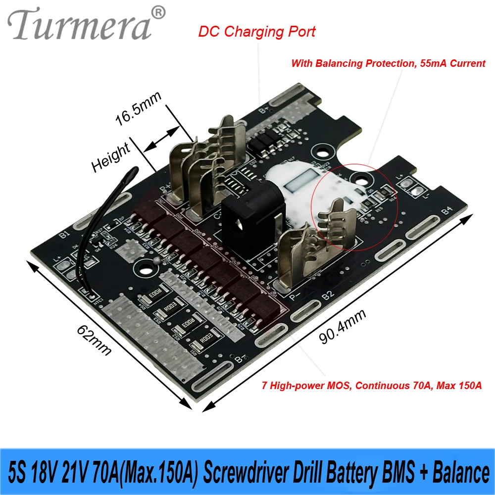 2026년형 마키타 18V 21V 스크류드라이버 배터리 케이스 70A 최대 150A 밸런스 BMS 5X 10X 15X 20X 18650 배터리 홀더 (니켈 포함)
