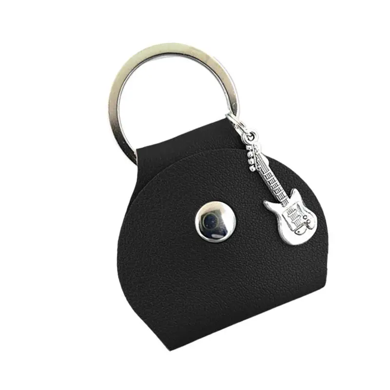 Guitar Picks Case Keychain Picks Organizer Bag Pendant PU Leather Storage Tool Home Stage Performance School Concert