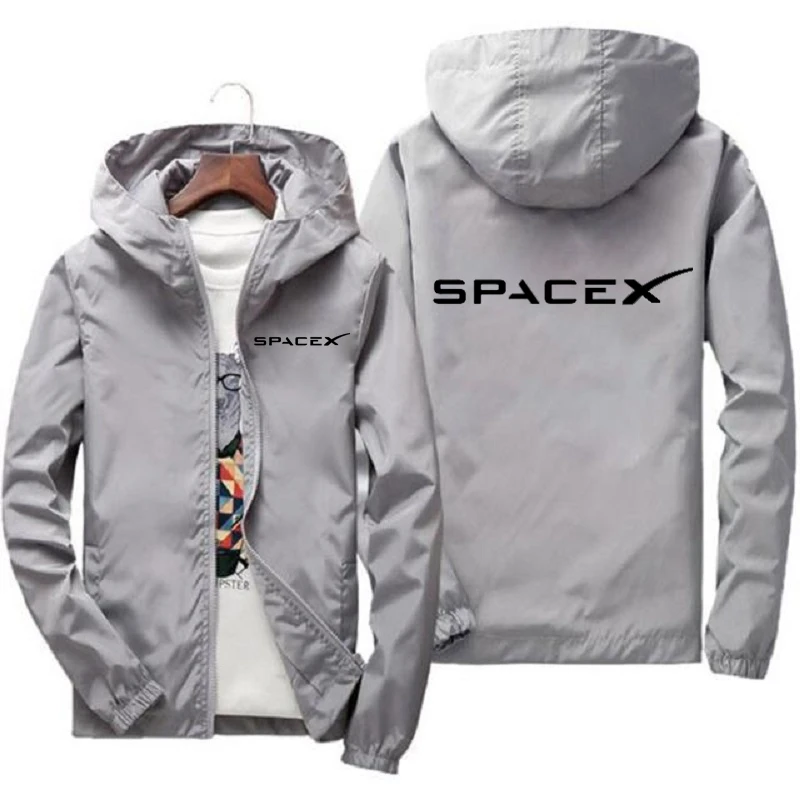2024 Mens SpaceX Space X Logo Hoodies Printing Casual Spring and Autumn Protective Racing Suits Sport Zipper Jacket Coats