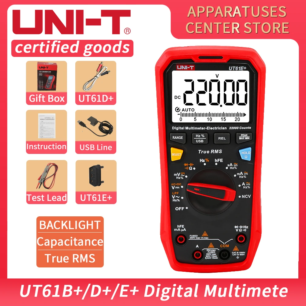 UNI-T мультиметр Цифровой UT61E Plus 22000 отсчетов USB Передача данных Автоматический