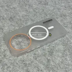 Magnetic Transparent Orange Ring Shockproof Protective Case for Realme GT8 (White)