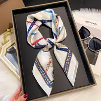 2025 Luxury Horse Print Female Silk Neck Scarf Square Hair Scarves Foulard Head Band Shawls Wraps Neckerchief Bandana Women - Image 3