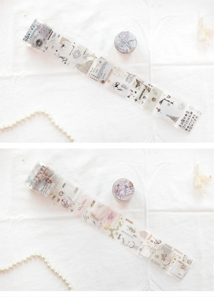 Journal GO 5 x 200 cm Duft von Blumen, PET-Klebeband, nebliges Abdeckband, Aufkleber für Scrapbooking, Tagebuch, Kartenherstellung, Schreibwaren – Detail 8
