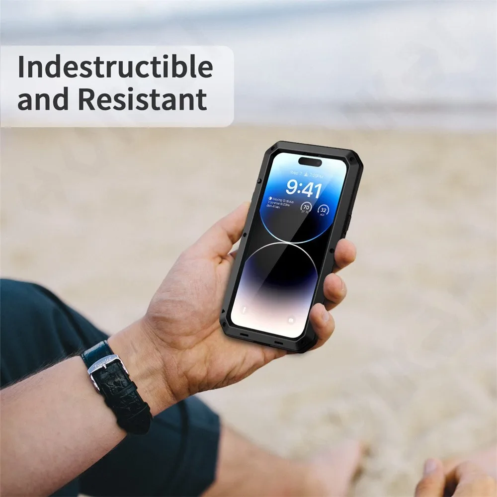 Case For iPhone 15 14 13 12 11 Pro Max XS XR 8 7 Plus SE 2020 Metal Heavy Duty 360 Full Body Shockproof Armour Protective Cover