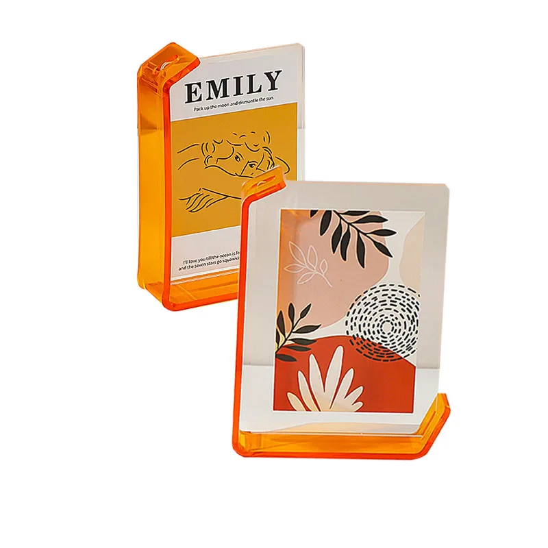 Acrylic L Shaped Photo Frame Double Sided Transparent Home Decor