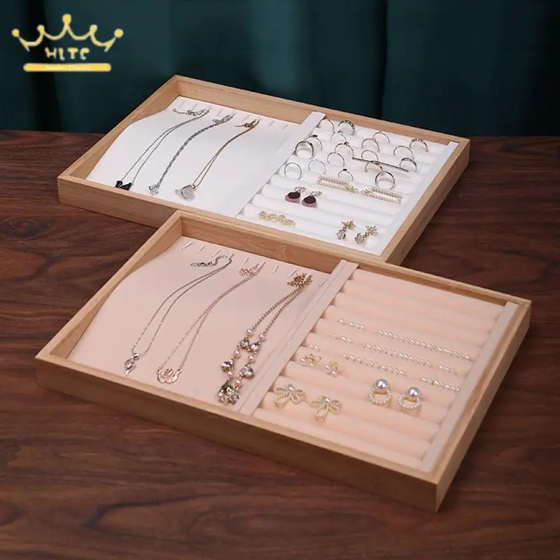 Jewelry Velvet Display Tray Ring Necklace Combination Set Plate Earrings Storage Finishing Props