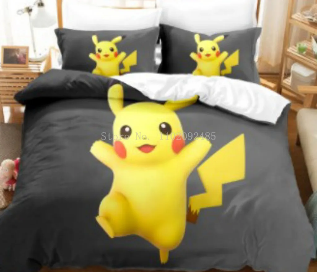 Bedding Set Pokemon Duvet Cover and Pillowcase Anime Cartoon Pikachu bedding-set-pokemon-duvet-cover-and-pillowcase-anime-cartoon-pikachu