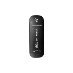 Compact Black 4G LTE WiFi Router with USB Plug and Play (Black)