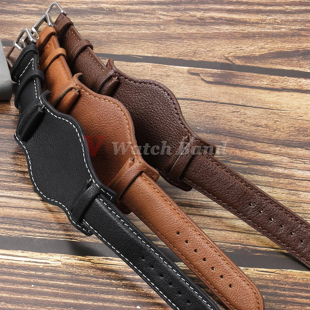 Vintage Coffee Leather Strap - Retro Brown Watch Band