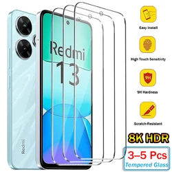 Premium Tempered Glass Screen Protector (3/5 Pack) with Protective Film for 3Pcs HD Glass (Redmi 12C)