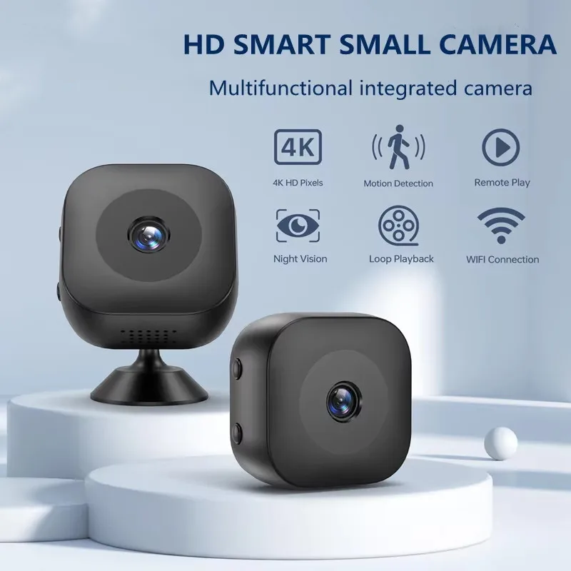 Security Camera Security Camera 4K Mini Full Color Night Vision High Definition WiFi Monitor Waterproof Motion Detect Surveillance
