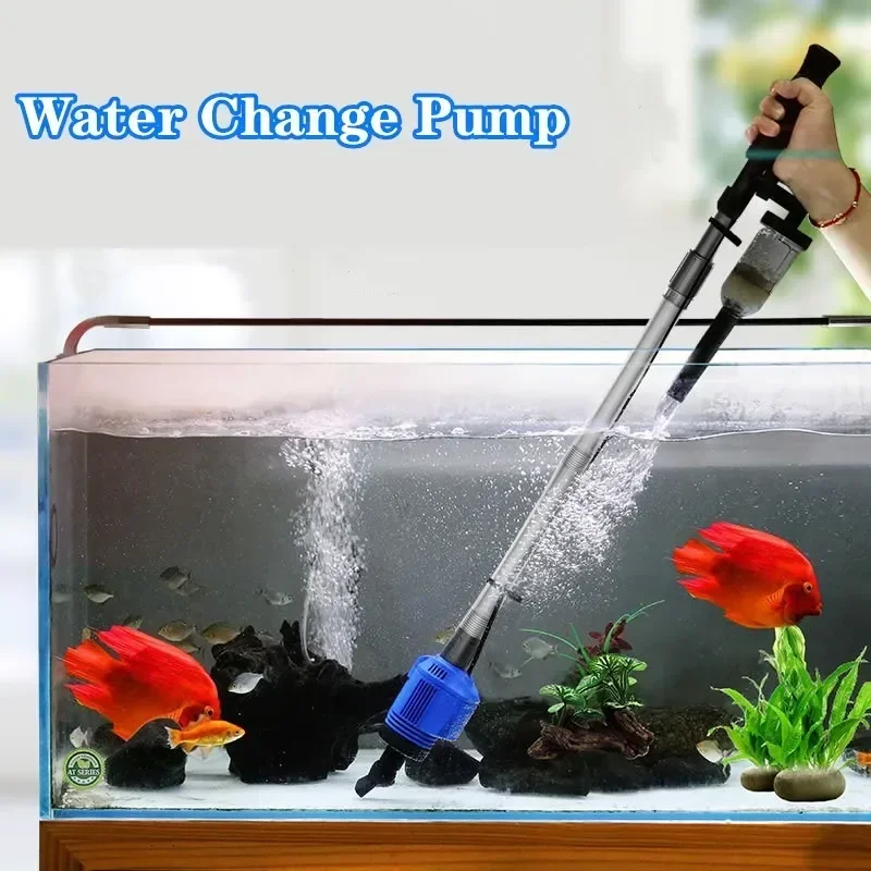Limpiador Eléctrico Automático de Grava para Acuarios con Filtro de Esponja, Aspirador de Grava para Peceras, Accesorios para Acuarios