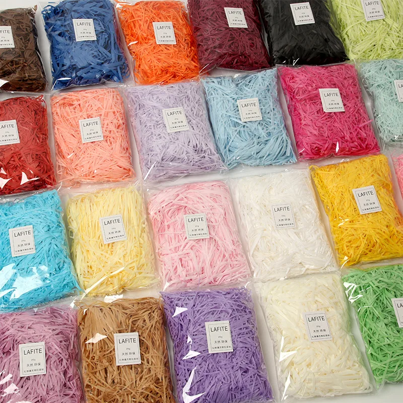 Colorful Shredded Crinkle Lafite Paper Raffia Filler DIY Wedding Party