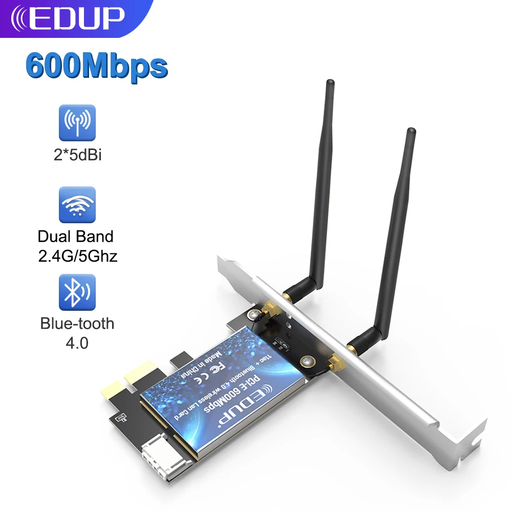Wi-Fi-адаптер EDUP PCIe с поддержкой Bluetooth 600, 2,4 ГГц, 5,8 ГГц