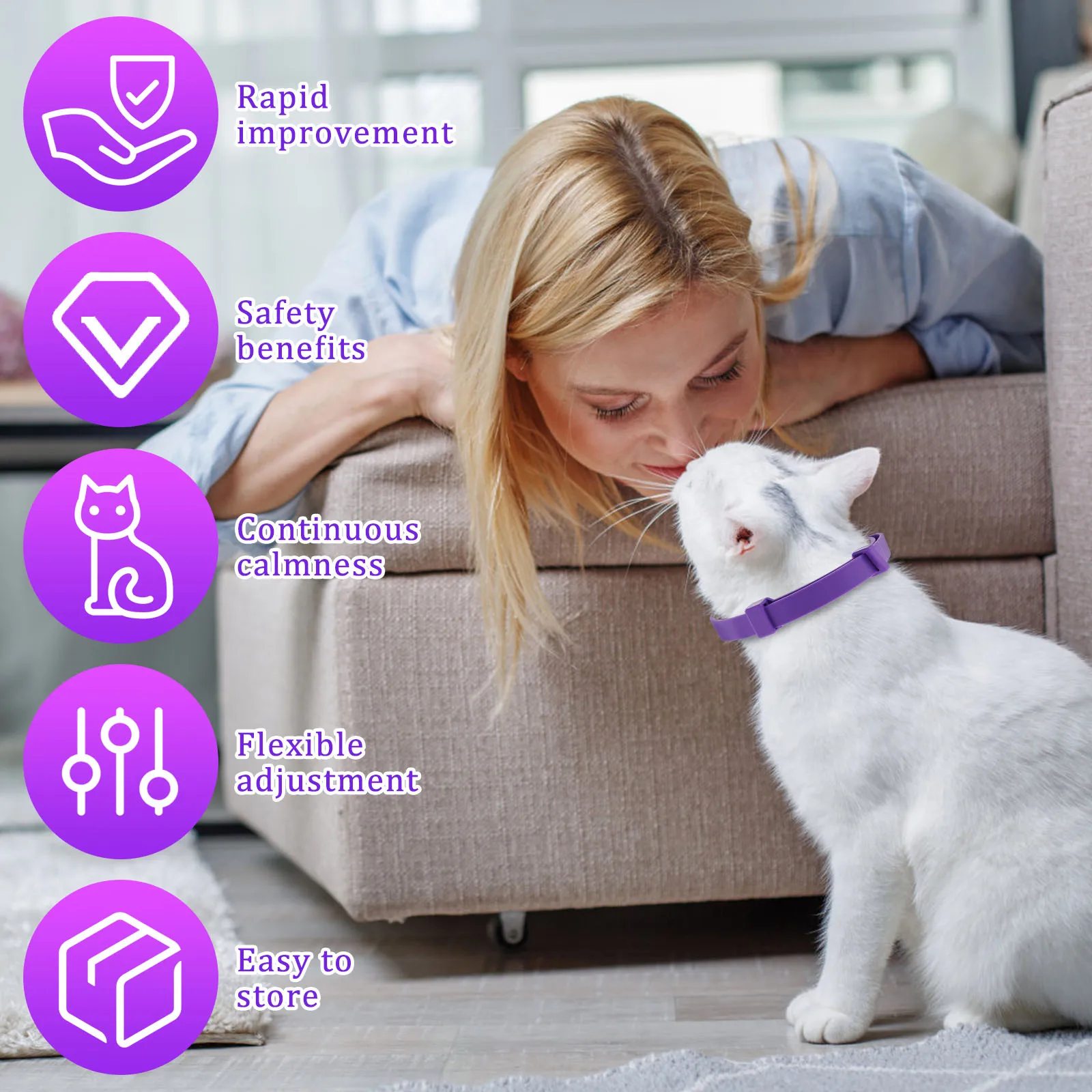4Pcs Calming Collar Cats for Calm Relax Soothing Pheromone Collars with Adjustable Flexible Relieve Anxiety Comfortable 2