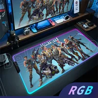 HD Printing Game F-Fortnite Mouse Pad RGB LED Light Non-Slip Rubber Mousepad Office PC E-sports Gaming Best Price Anime Desk Mat