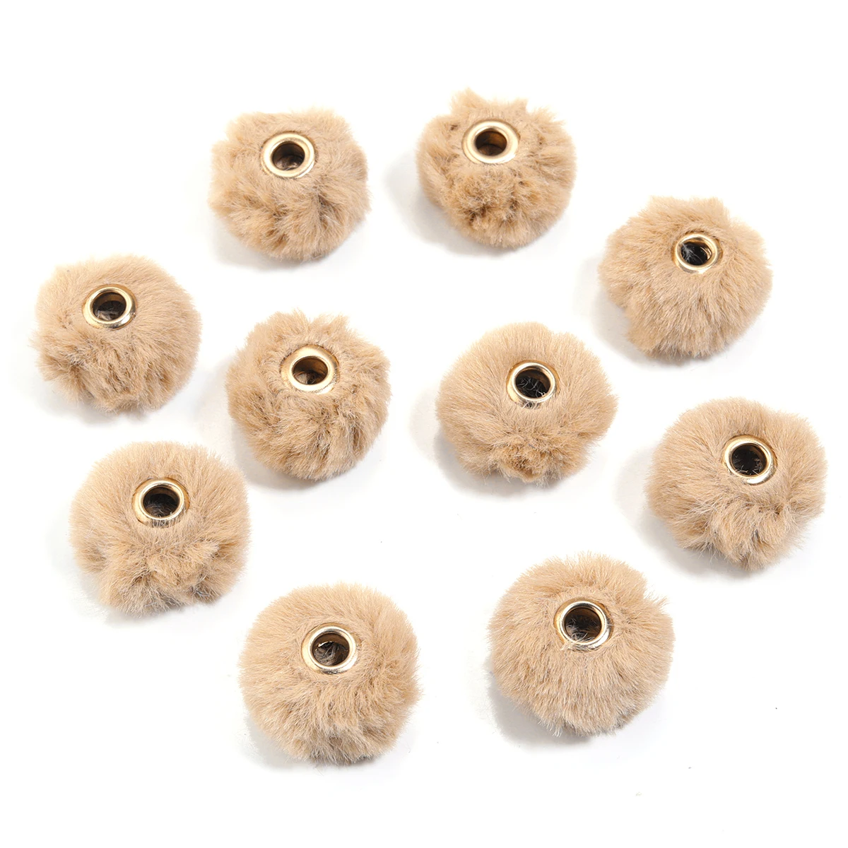 10 Stück 20 mm Plüschfell-bedeckte Kugelperlen, bunt, niedlich, gerades Loch, Pompom-Abstandsperlen für DIY-Schmuckherstellung, Halskette, Ohrringe – Detail 34
