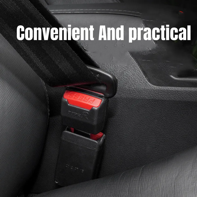 2pcs - Car Seat Belt Buckle Alarm Stopper Clip - Real Carbon Fiber
