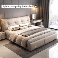 Cadres de lit modernes rembourrés, taille Queen, blanc, cadres de lit de luxe en bois, taille complète, Muebles Para El Hogar, accessoires pour la maison 1