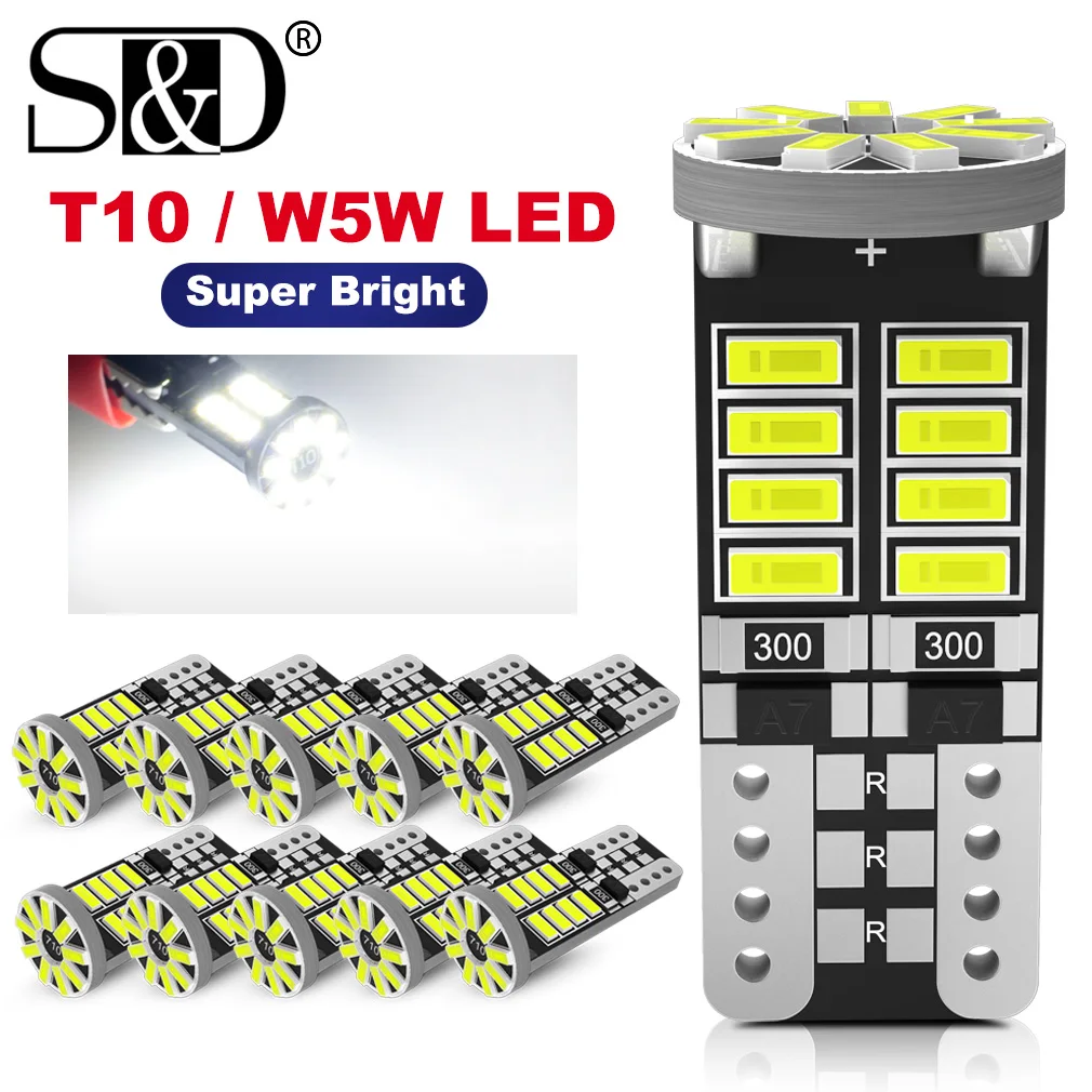 

2/8x Canbus T10 W5W Led Bulbs 168 194 25pcs 3014 Chips Car Interior Dome Reading License Plate Light Signal Lamp 6000K 12V