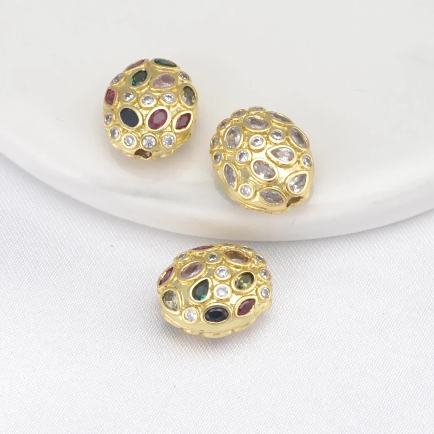 LJRIVER Beads for DIY Handmade Jewelry Making Supplies Zirconia Crystal/Natural Pearl Spacer Bead Necklace Bracelet Making 5 Pcs