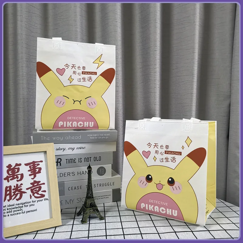

[TAKARA TOMY] Покемон Пикачу аниме мультфильм Ins Милая Нетканая сумка большой емкости для хранения подарок сумка для покупок A22092212