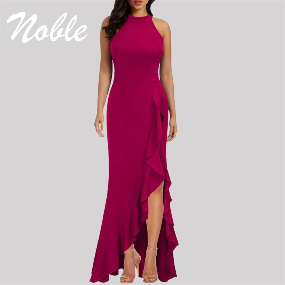 

Noble Halter Neckline Prom Dress FLoor -Length With Sleeveless Evening Summer Party Dress For Women2023
