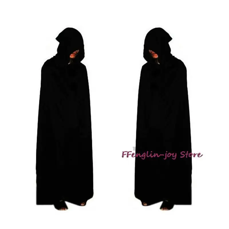 

Halloween Party Cosplay Children Adult Death Black Cloak Cloaks Cape Halloween Skull Skeleton Ball Costume Prop Handsome Set