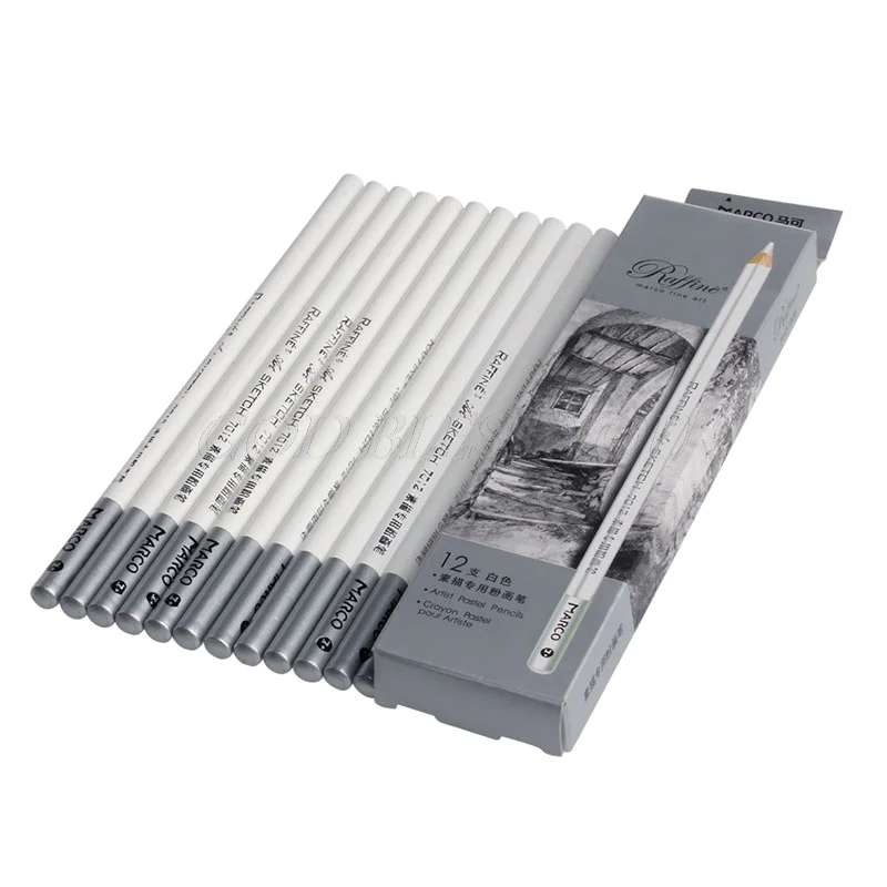 마르코 파인 아트 드로잉 무독성 베이스 파스텔 연필, 아티스트 스케치 페인트 초크 컬러 연필, 학교 사무용품, 12 개/로트