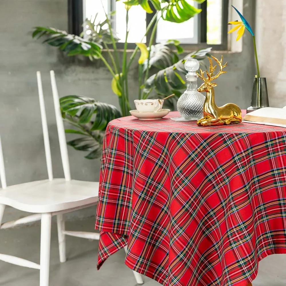 Rectangular Tablecloth Table Cloth Plaid Tablecloth Xmas Christmas Rectangle Party Table Cloth For Home Living Room Decoration