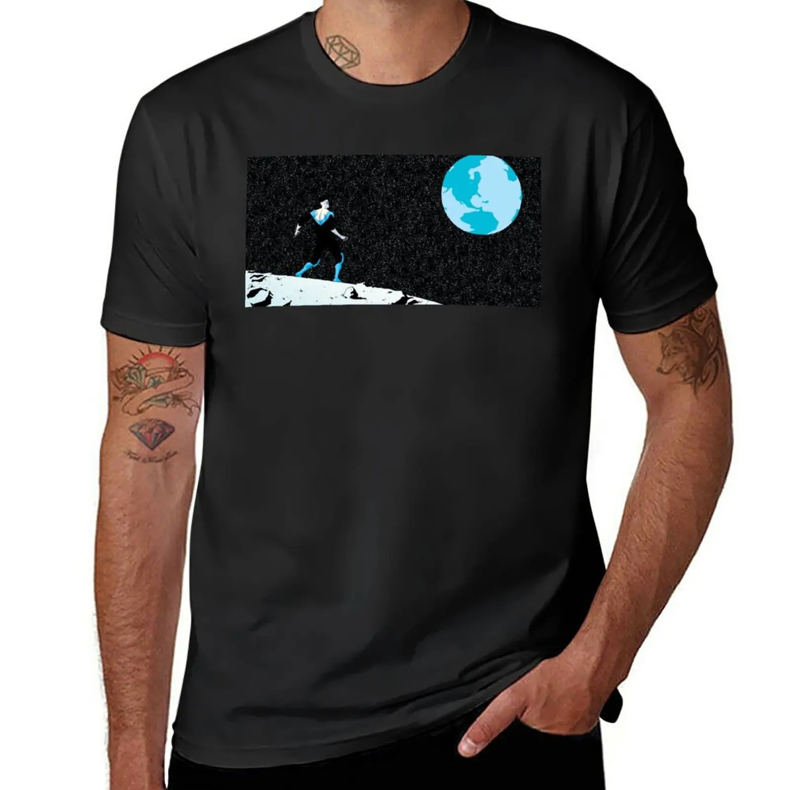 New Unkable Landing On The Moon T-Shirt Anime Clothes Summer Clothes Anime Men T-Shirt