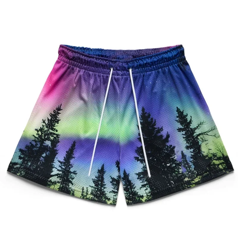 Casual American Style Men's Fitness Shorts Breathable Loose Mesh Knee-Length Couple's Cross-Border Shorts Sporty Leisure Pants