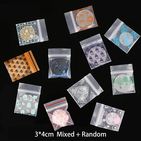 500PCS Mini Clear PE Zip Lock Bags Small Items Storage Bag Plastic  Packaging Earring Ring Pills Pendant Plastic Bags Trial Pouch