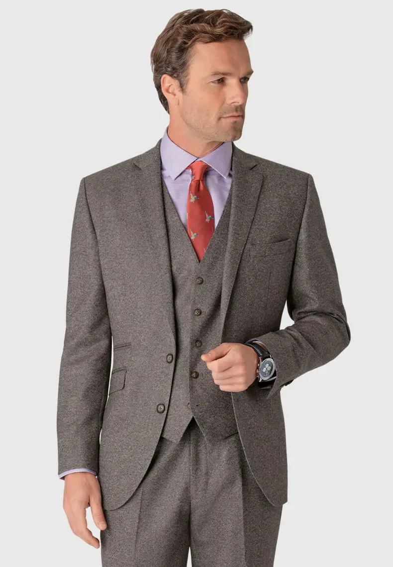 

Men Clothing Three Piece Set Tailored Fit Wool Suit Jacket Single Breasted Elegant Suits for Men Wedding Party Dress Pants Sets
