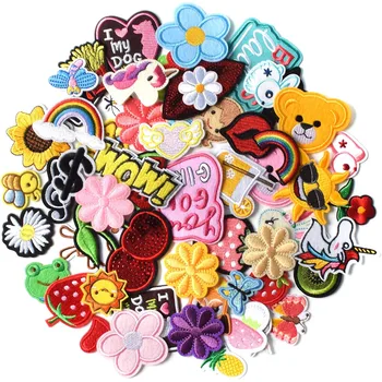 30Pcs Patch Random Style Embroidery Iron On Patches For Clothing Ironing Sew On Sticker Repair