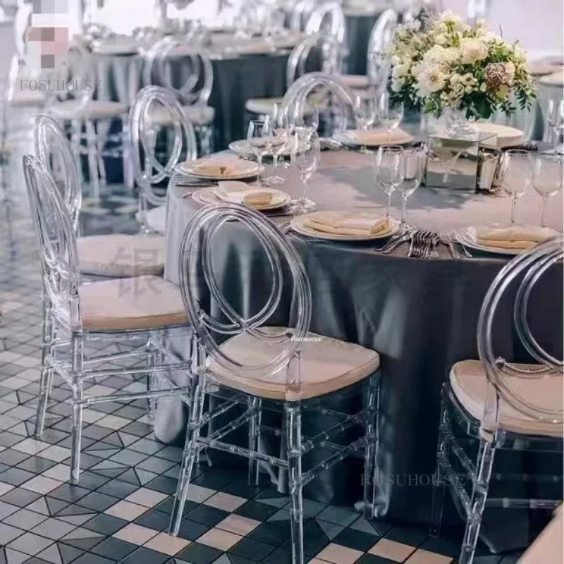 Home Transparent Dining Chair Hotel Crystal Chair Commercial Furniture Outdoor Wedding Banquet Lounge Chairs For Events