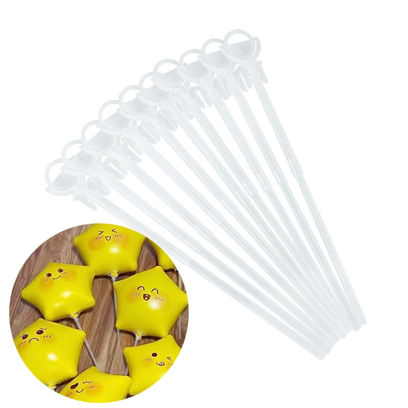 

10pcs Foil Balloon Accessories Holder Sticks Small Mini Earth Balloon Support Rod PVC Rods Balloons Party Decoration Supplies