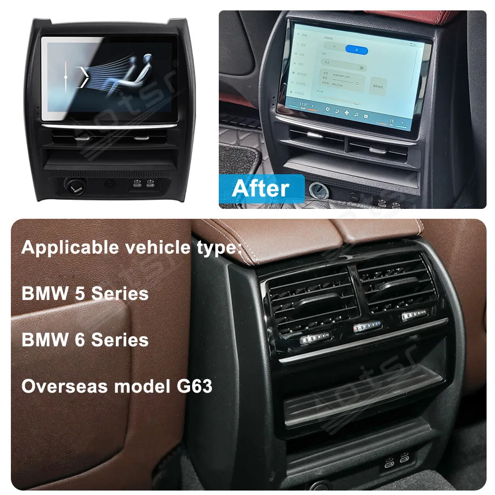 Pannello di Controllo Climatizzatore Posteriore con Ricarica Wireless e CarPlay Wireless per BMW Serie 5 G30 / Serie 6 GT G32 2017-2023 - immagine 5