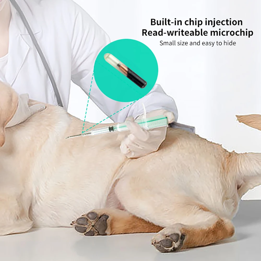 134.2KHz 1pcs Reusable Animal ID Chip Syringes + 100pcs 15 Bit Glass Microchips FDX-B ISO11784/85 Eco-friendly For Dog Cat 6