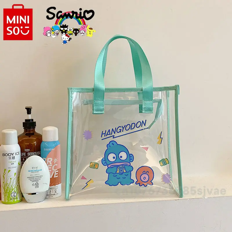 Miniso Sanrio 2024 New Women's Handbag Fashionable High Quality Transparent Shoulder Bag Cartoon Large Capacity Shopping Bag