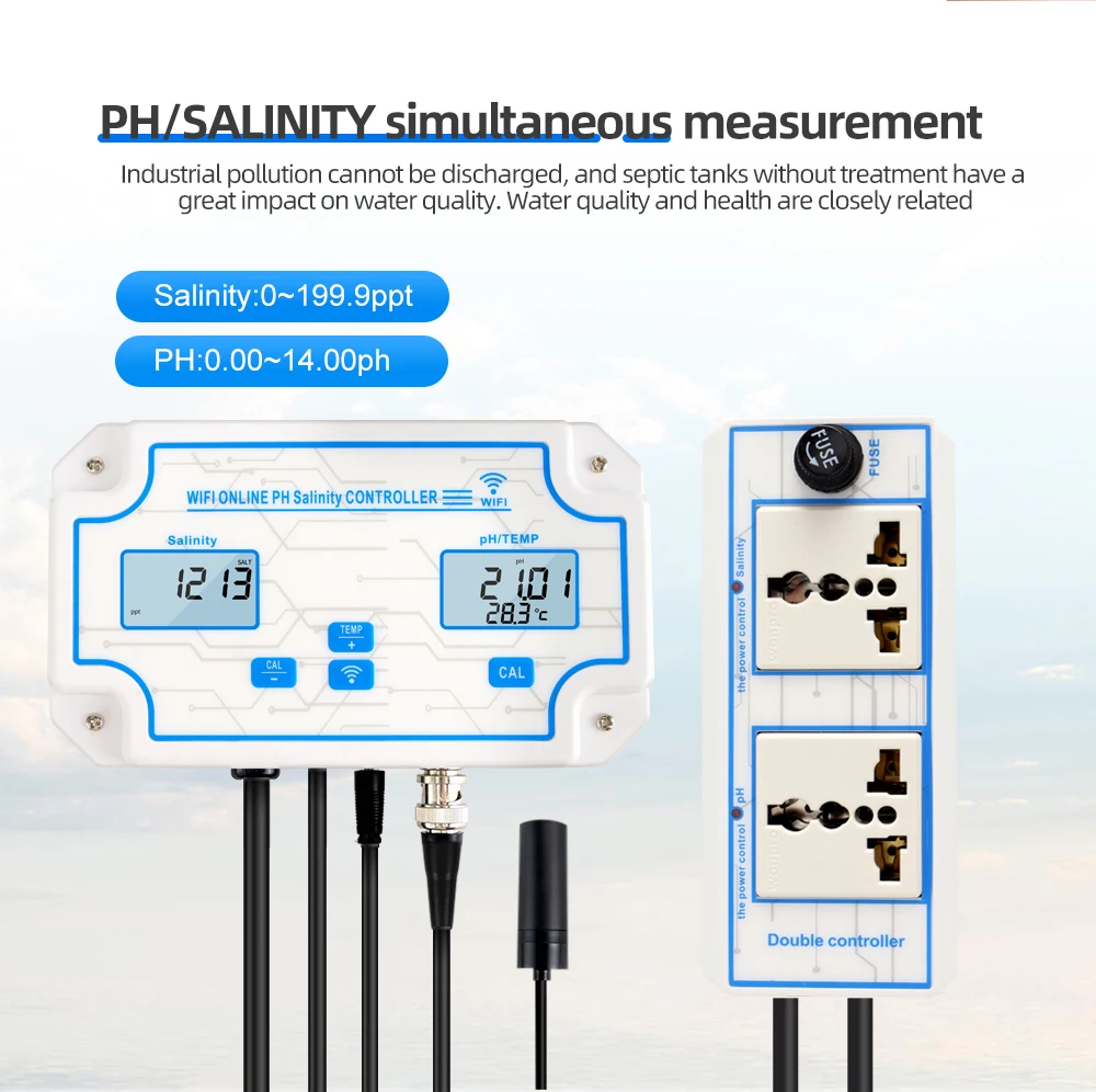    ׽ 3-in-1 ٱ Ʈ , PH EC TDS SALT SG.Temp Meter APP Control EU ÷