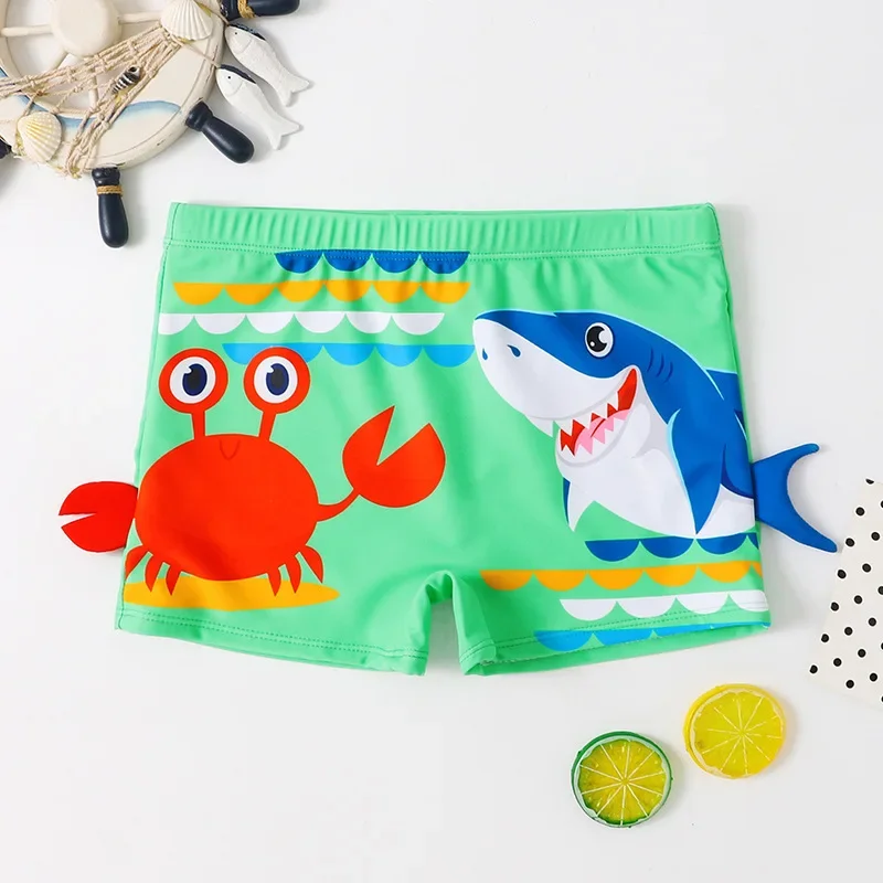 Boys Swimming Trunks Quick Dry Cartoon Pattern Baby Boys Swimwear Professional Children Swimsuit Small