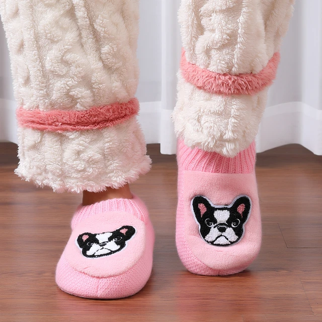 Women's Fuzzy Slipper Socks With Grippers Cozy Warm Cute Animal