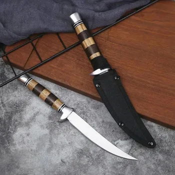 مقبض الخشب سكين وشاشيم سكين تصفية الأسماك عالية الفولاذ المقاوم للصدأ سكاكين المطبخ اللحوم الساطور سكين قطعة العاج أدوات تقطيع الشيف - Image 3